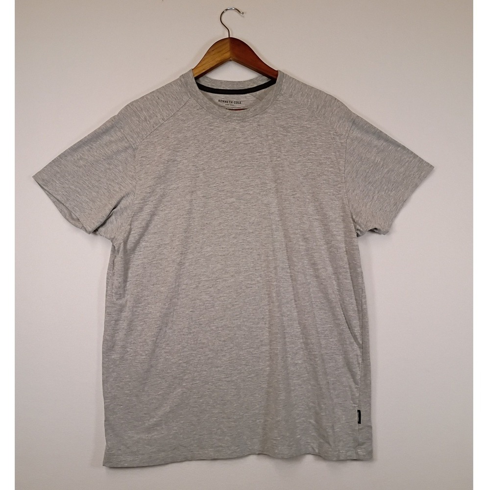 Minimalist Kenneth Cole New York Mens XL Gray Organic Cotton Stretch Raglan Tee